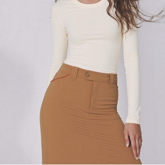Ralph Lauren “Lauren Jeans Co.” vintage 90’s y2k khaki pencil skirt ❤️ - Picture 2 of 7